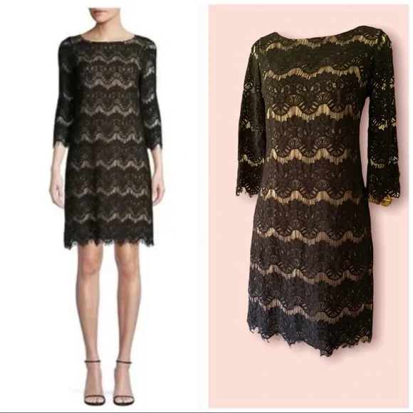 Jessica Howard | Dresses | Jessica Howard Black Lace Mini Cocktail Dress 6  | Poshmark